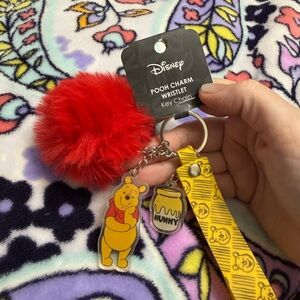 Disney Red and Yellow Pooh Keychain Wristlet